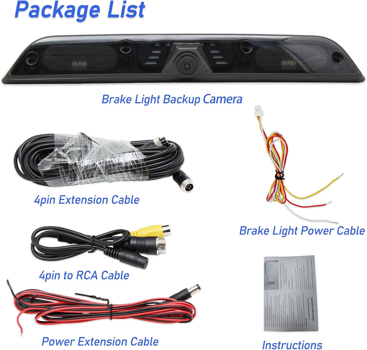 3rd Brake Light Backup Camera for Ford F150 F250 F350 Super Duty D8467