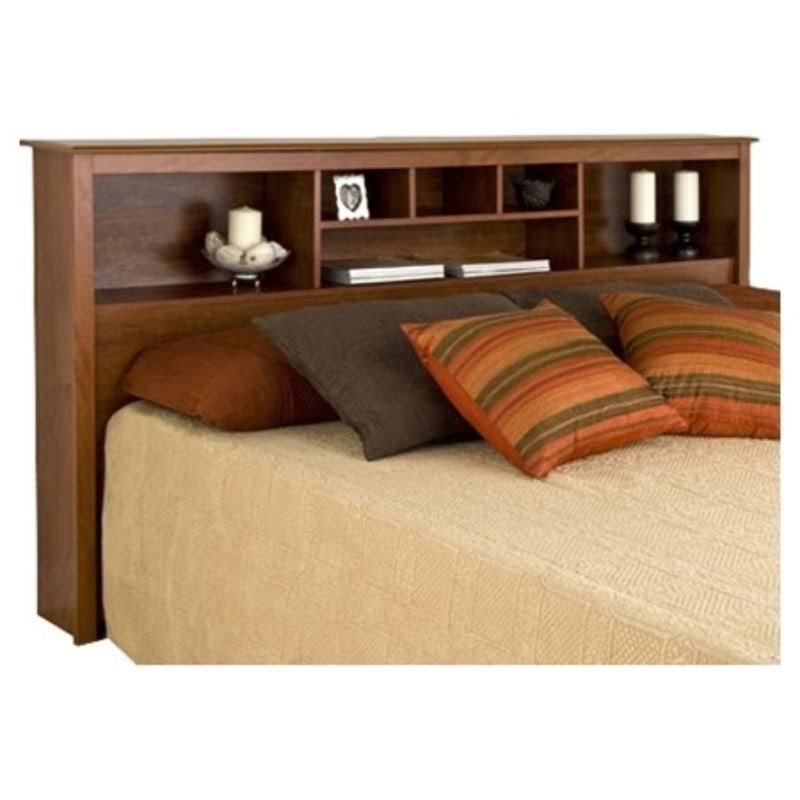 King Size Bookcase Headboard with Adjustable Shelf Z56076