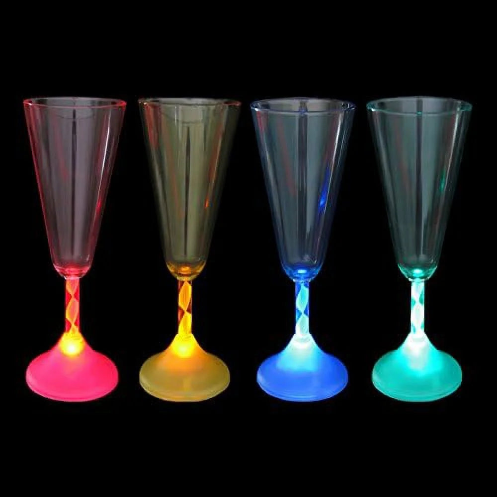 6 Oz LED Light Up Champagne Flutes Set Of 6 F2357