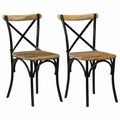 2 pcs Black Solid Mango Wood Cross Chairs X453