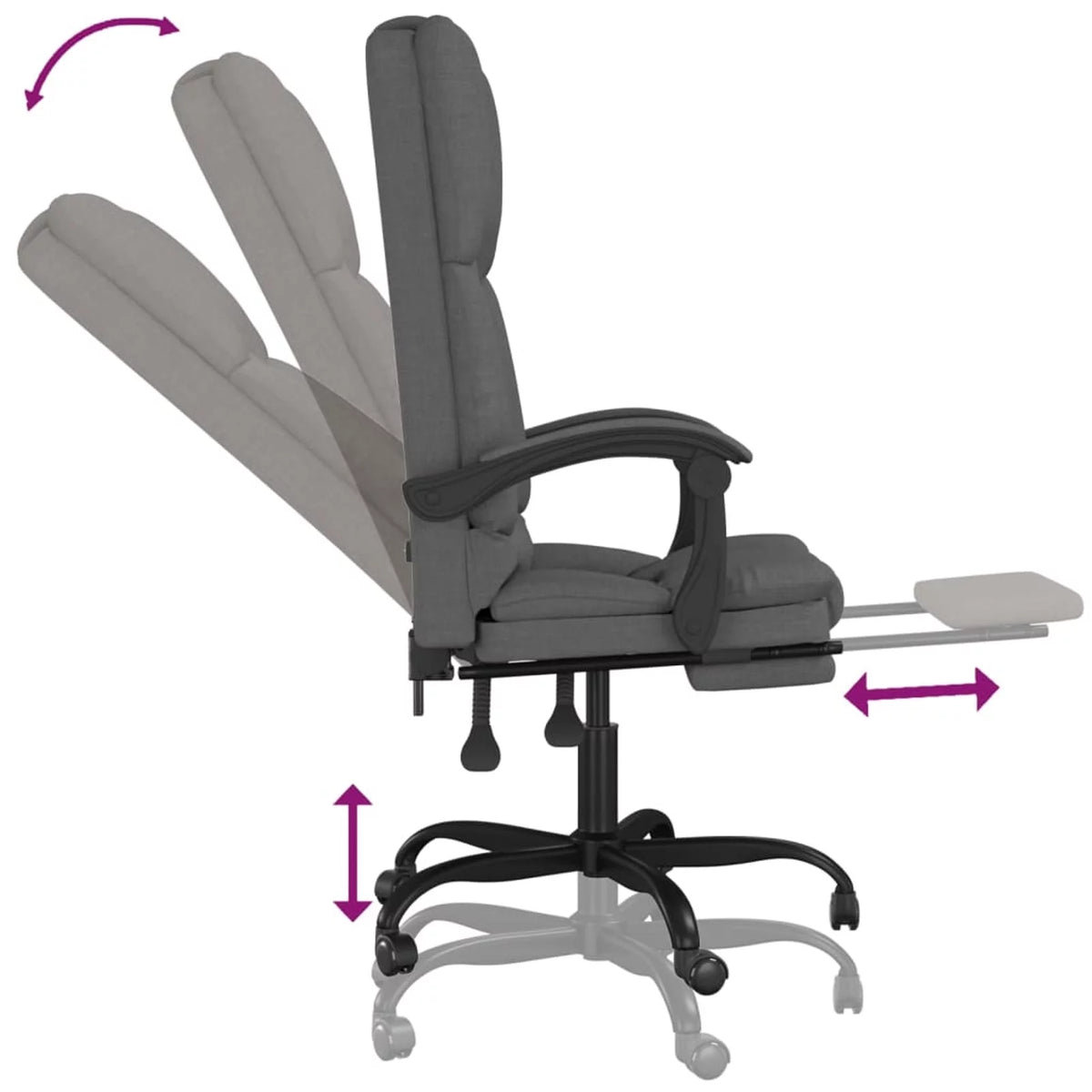 Dark Gray Fabric Massage Reclining Office Chair P8167