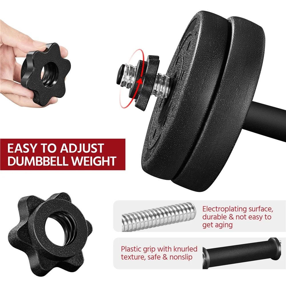Adjustable Dumbbell Free Weight Set, Black D15644
