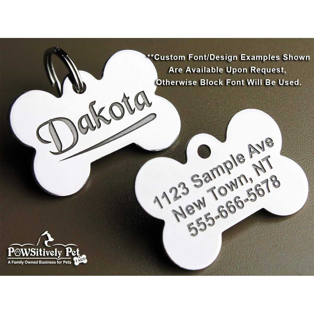 Stainless Steel Custom Deep Engraved Pet ID Tags N200