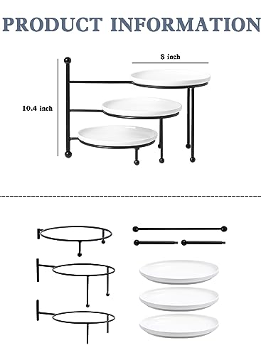 3 Tiered Serving Stand with White Porcelain Plates P873830