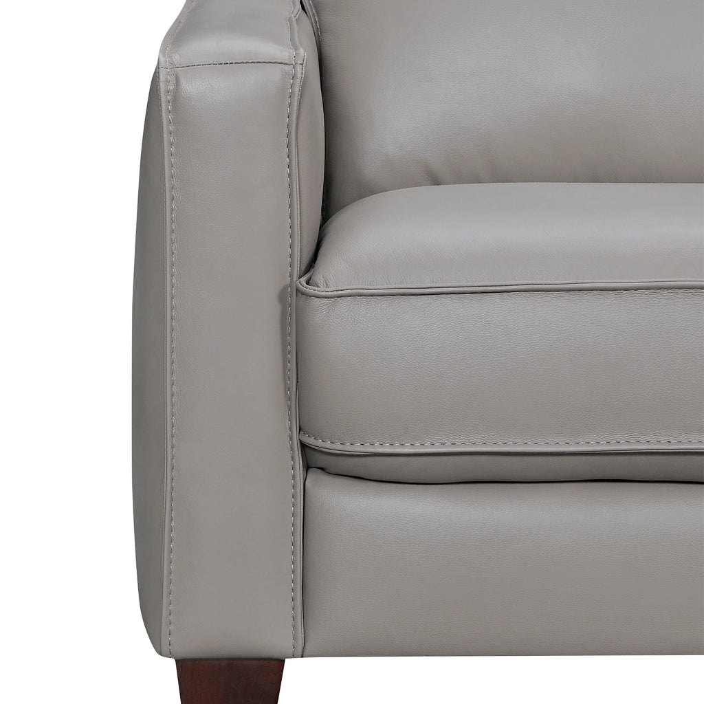 Greige Leather Sectional Sofa O197619
