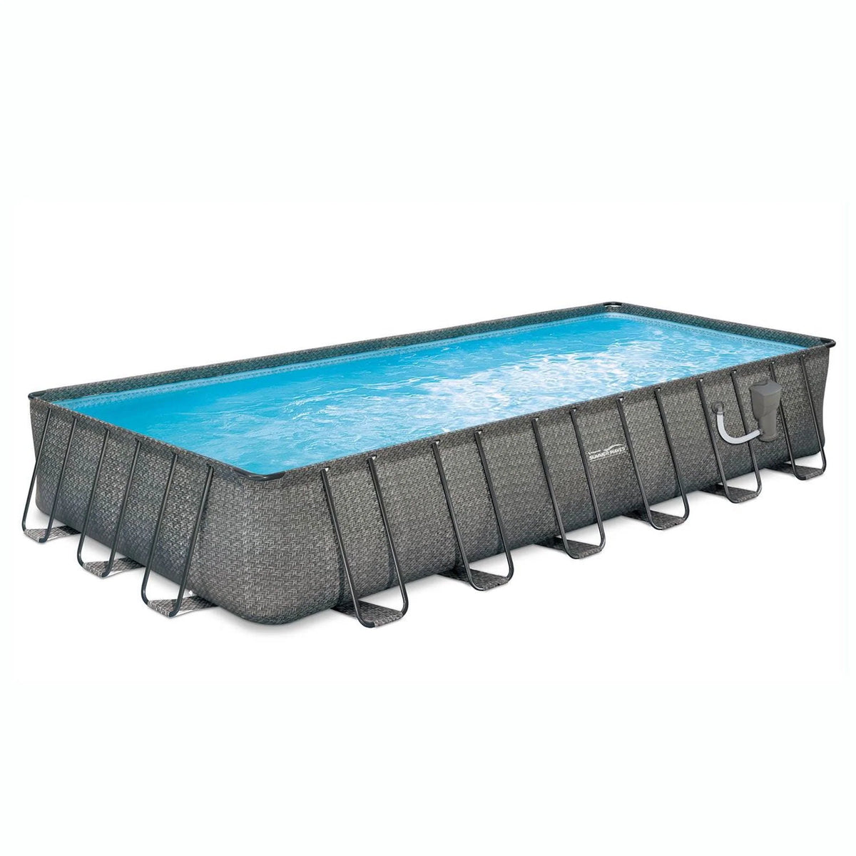 24ft x 12ft x 52in Rectangle Frame Swimming Pool Set B6584