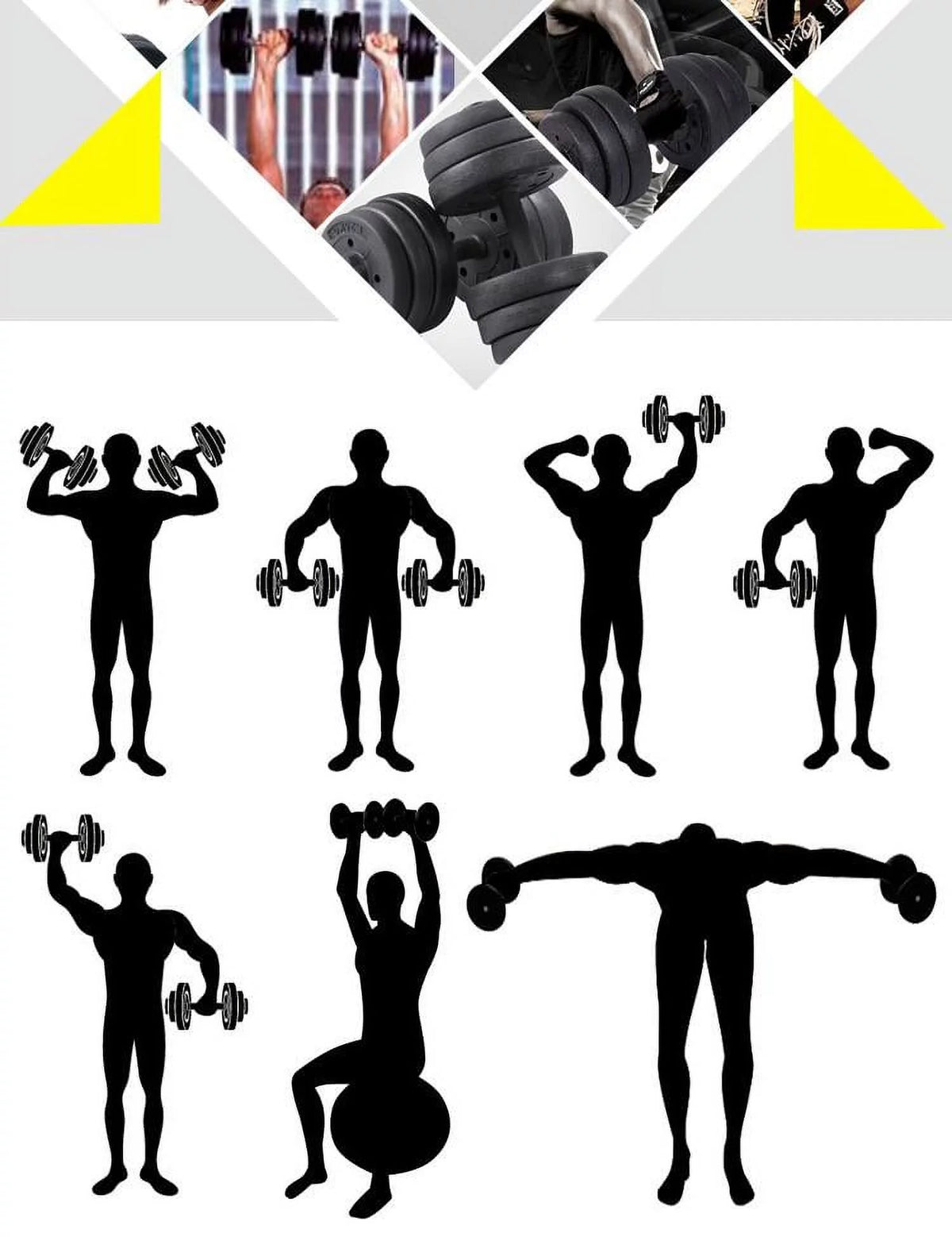 Adjustable Dumbbell Free Weight Set, Black D15644