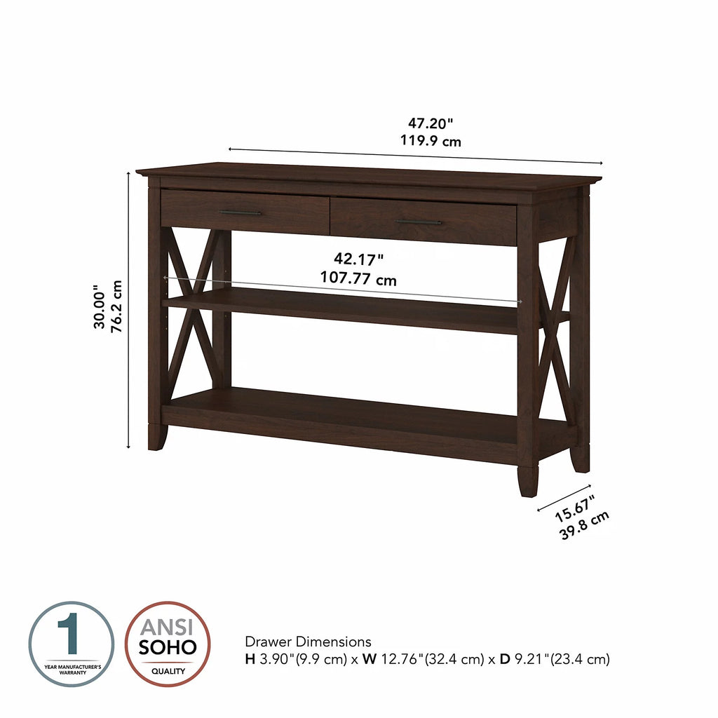Bing Cherry Console Table with Drawers and Shelves Z30358