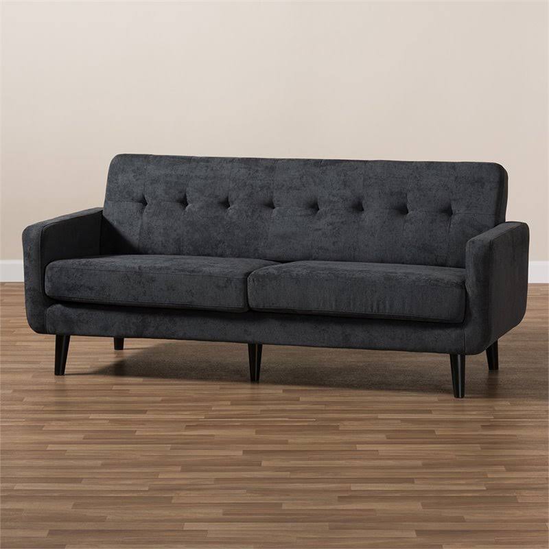 Dark Gray Tufted Sofa Q326