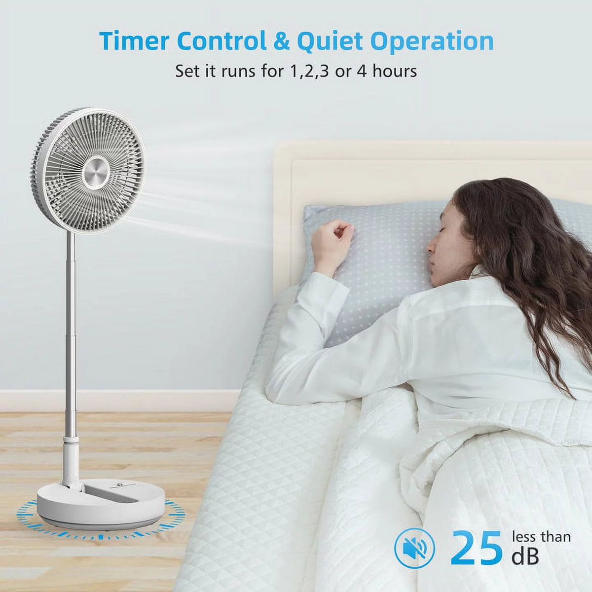 Foldable Portable Adjustable Oscillating Standing Fan P473396