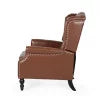 Cognac Brown and Dark Brown Faux Leather Tufted Recliner P183290