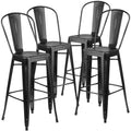 Black Distressed Metal Stool Y80097