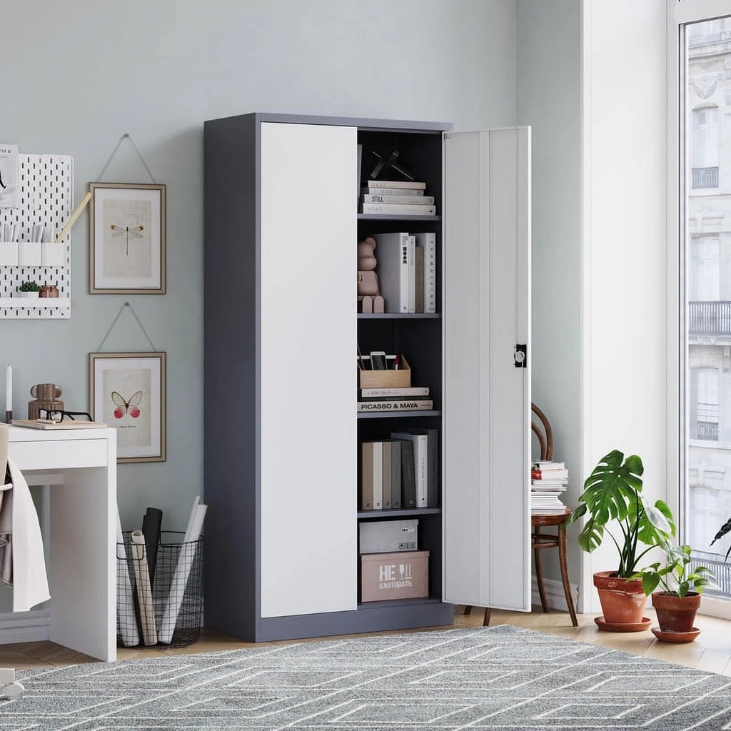 71" Metal Storage Locker with Locking Door and 4 Adjustable Shelves X312307