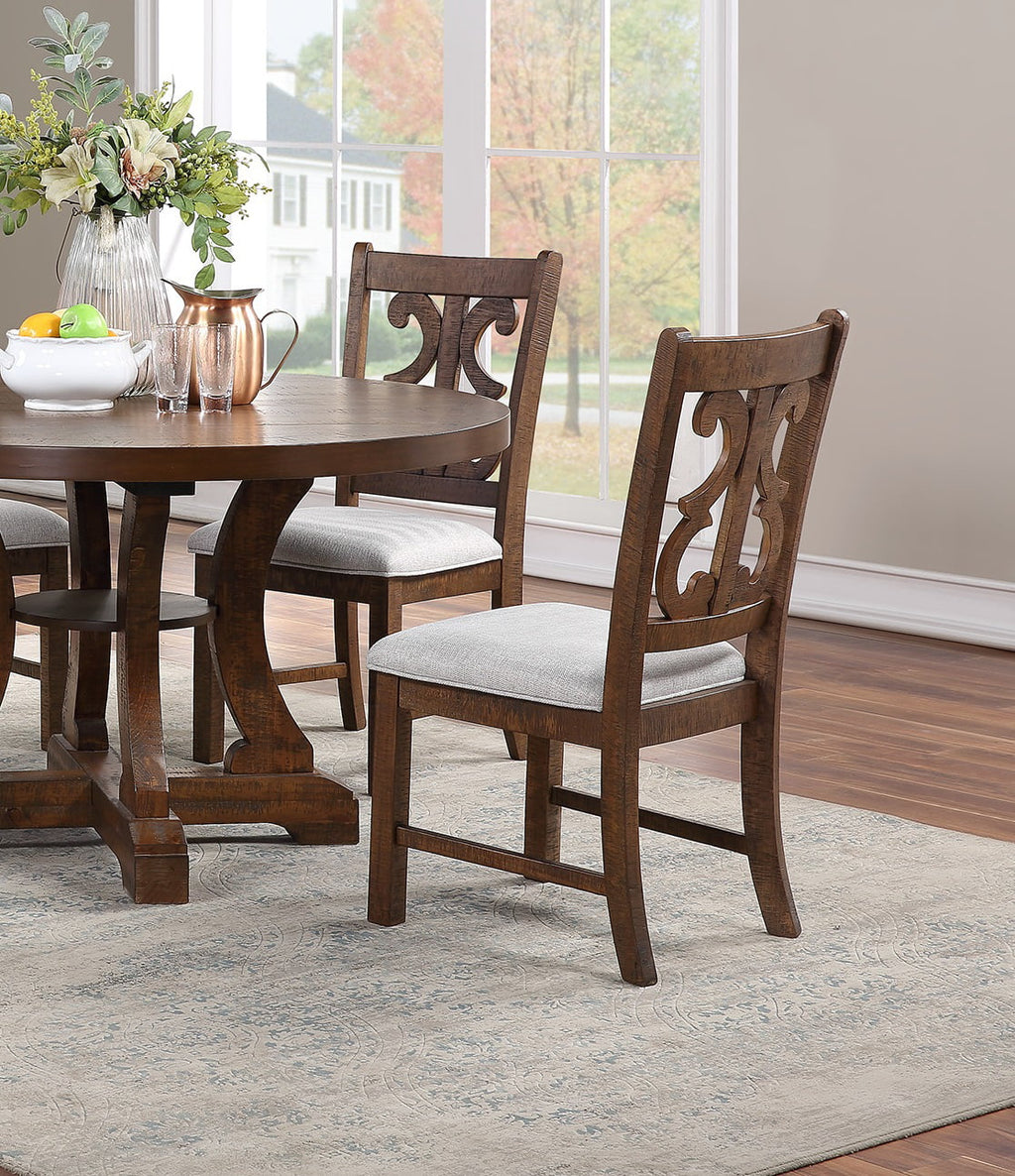 Set of 2 Wooden Cushion Seat Chairs A469
