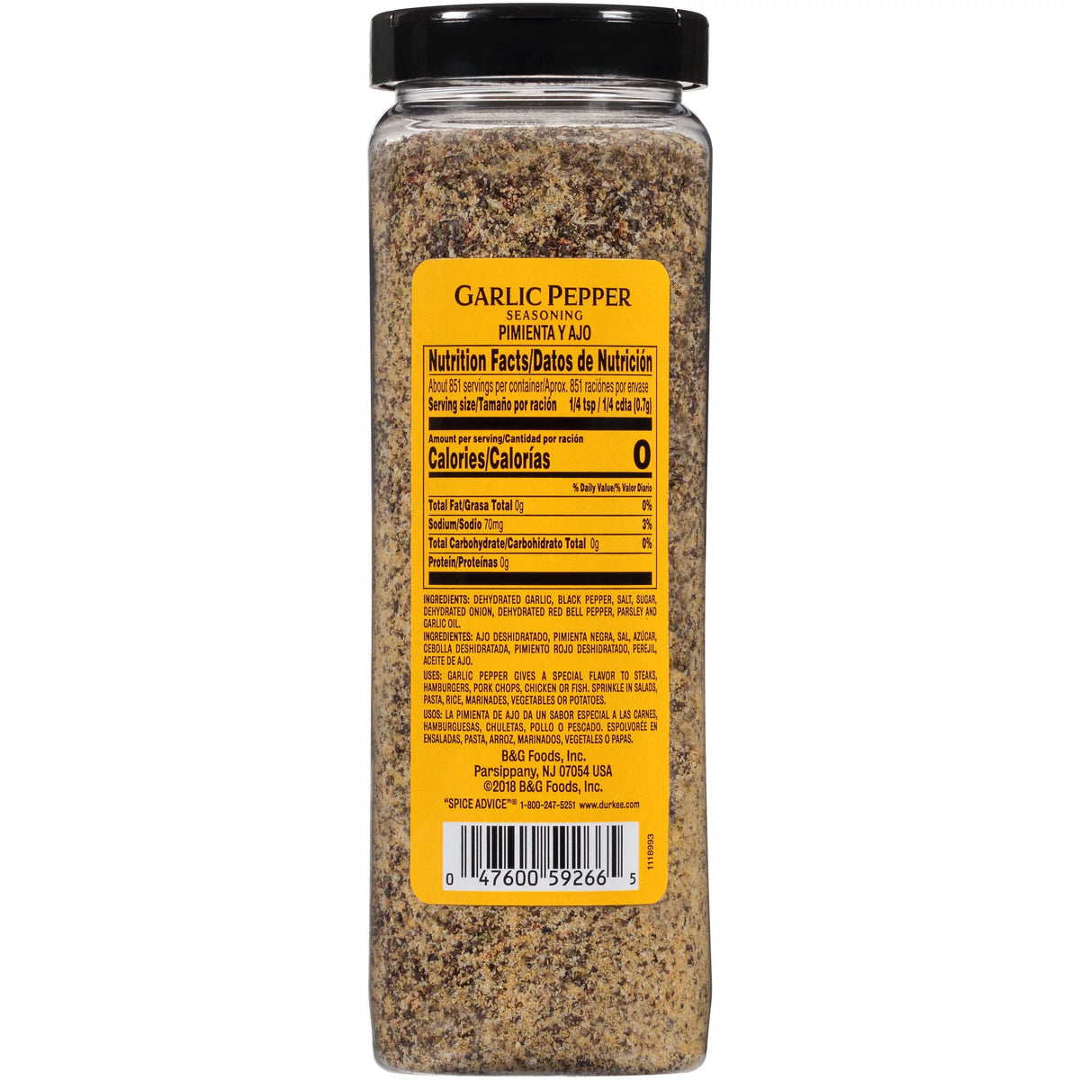 Garlic Pepper Seasoning 21 oz Shaker D936