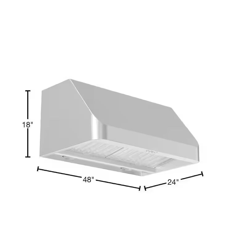 48 in. 700 CFM Convertible Under Cabinet Range Hood in Stainless Steel B939805