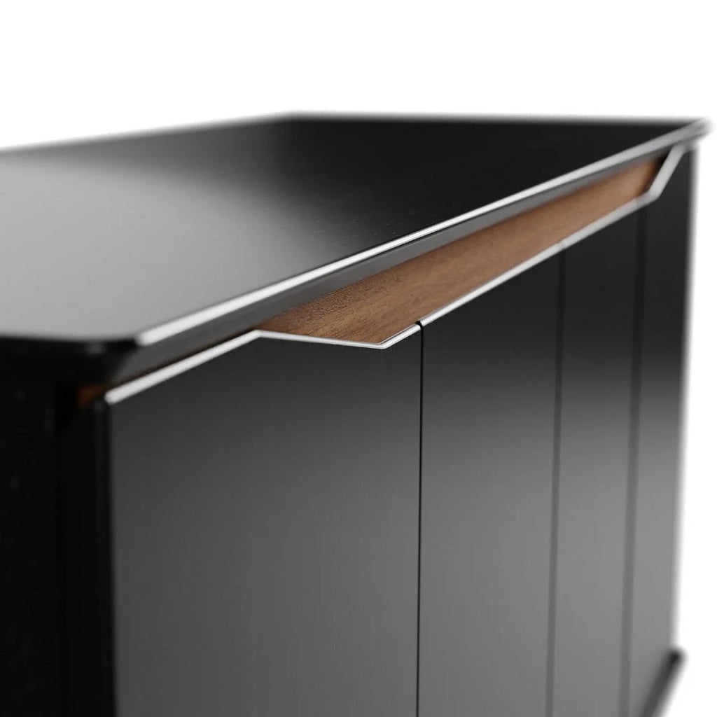 Black 4 Shelves Engineered Wood Sideboard L9717