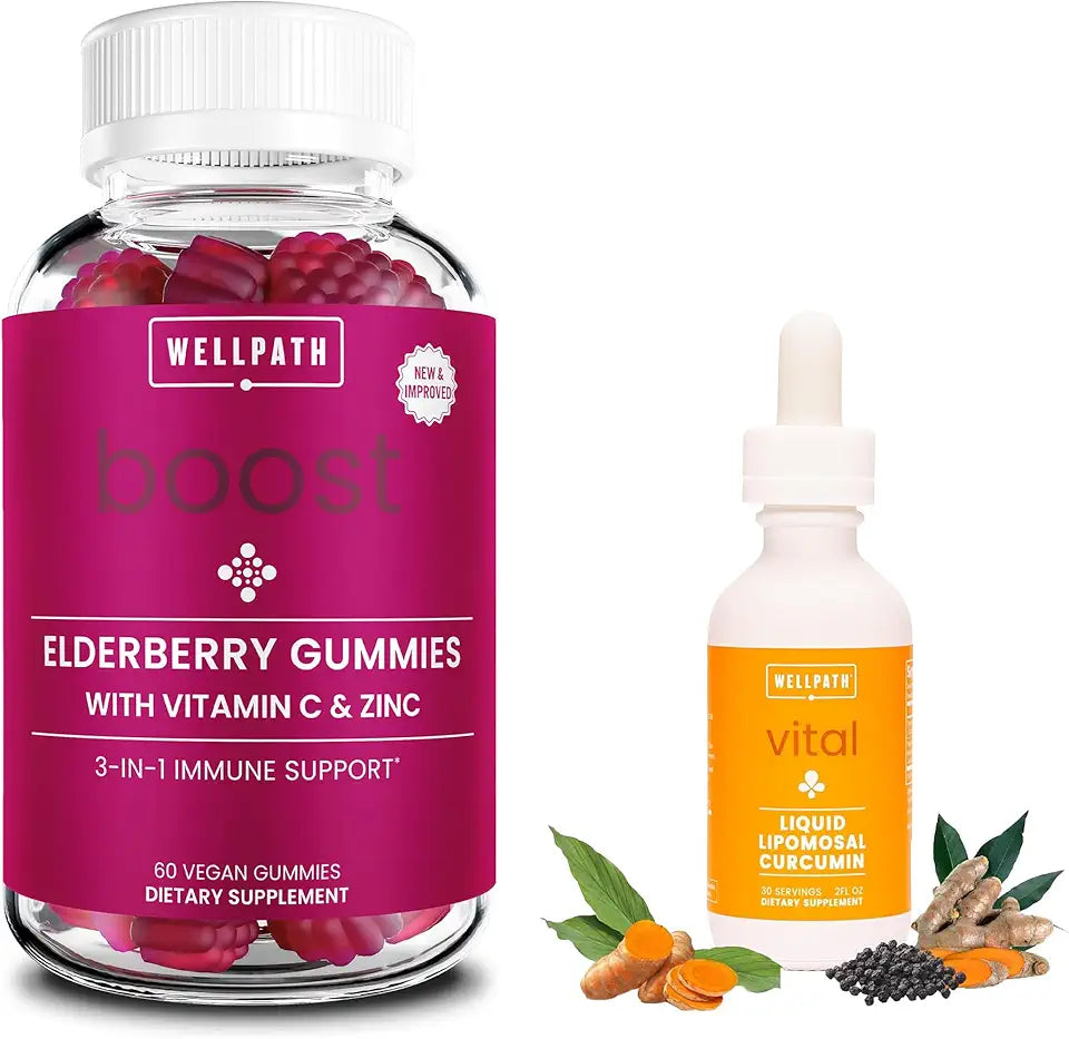 Elderberry Gummies with Zinc 60 Ct + Turmeric Drops 2 oz R7760