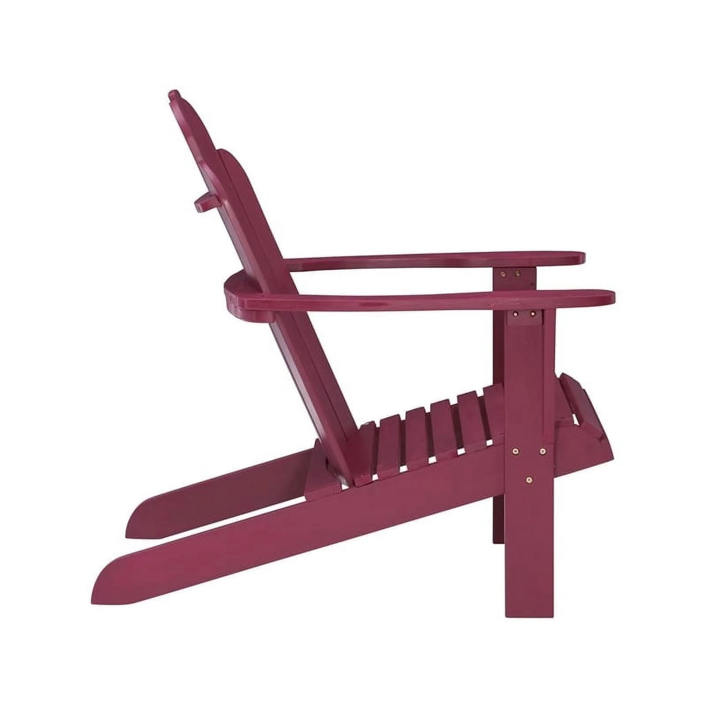Red Wood Outdoor Chair with Arm Rests W385107