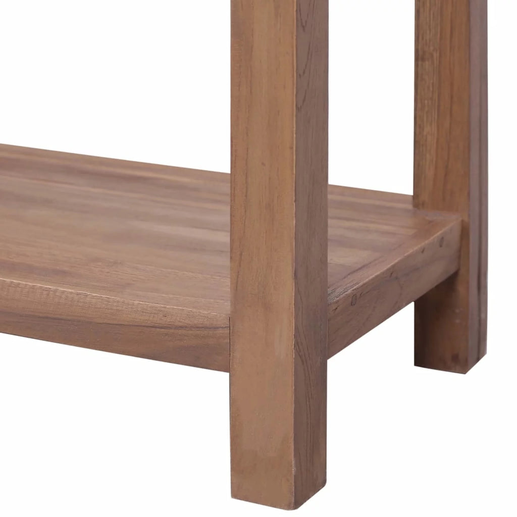 Console Table with 3 Storage Drawers and Bottom Shelf Teak Wood N69521