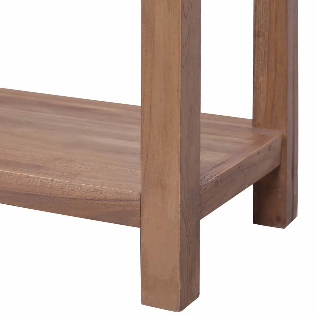 Console Table with 3 Storage Drawers and Bottom Shelf Teak Wood N69521
