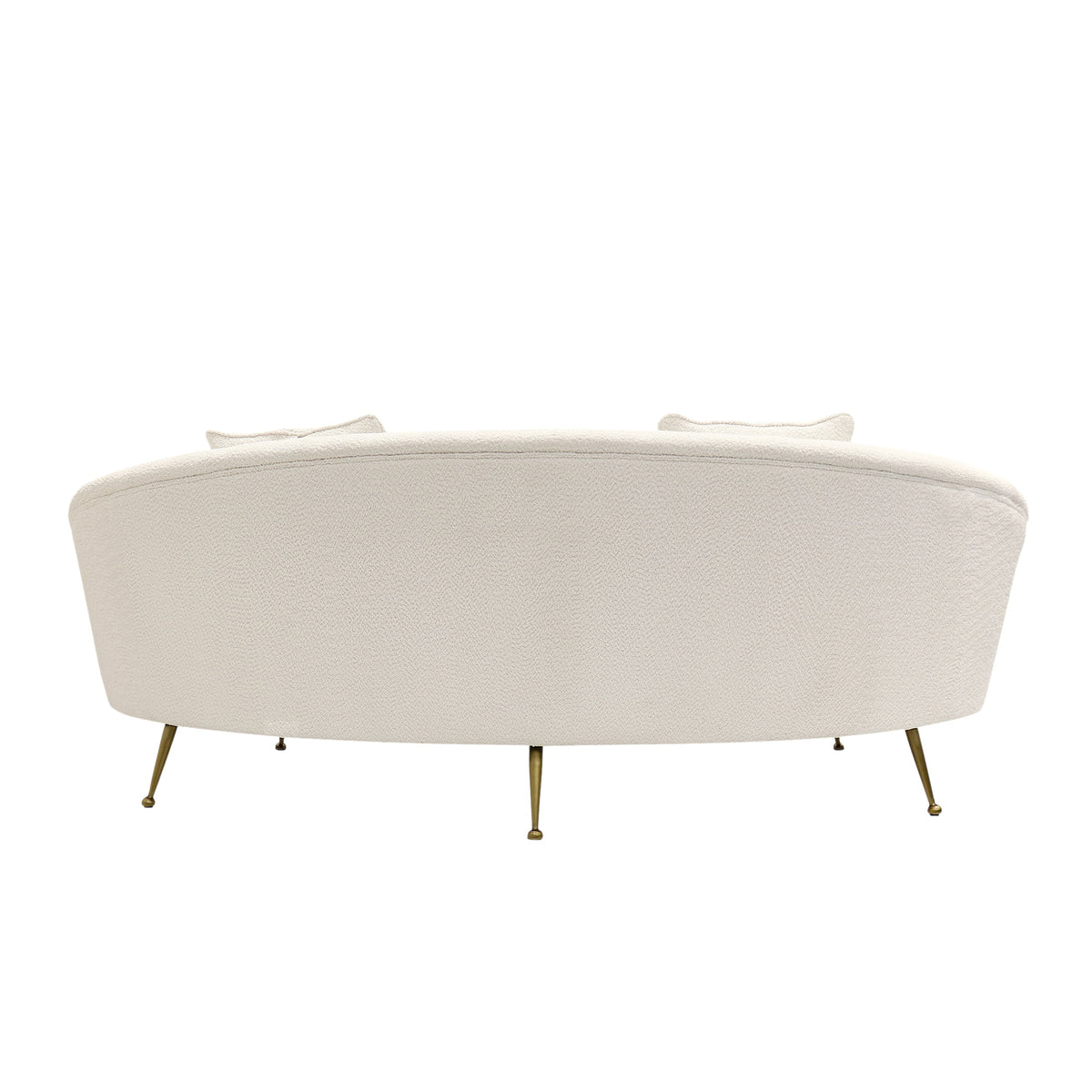 Ivory Textured Fabric Curved Sofa I672862