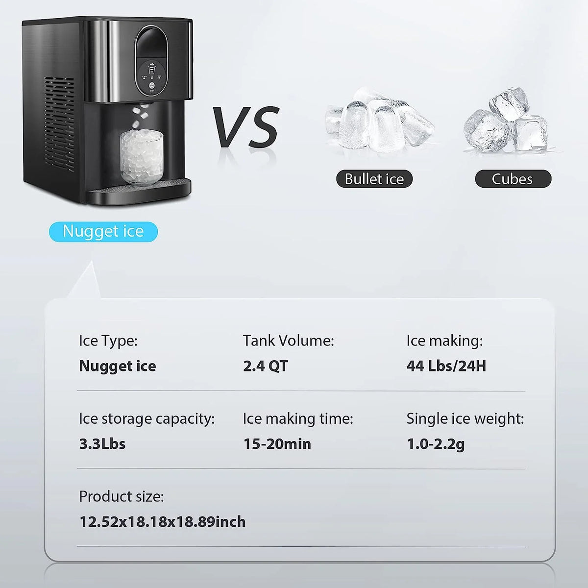 Black Countertop Nugget Ice Maker L7883