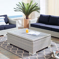 45" Light Gray Wicker Rattan Outdoor Coffee Table V99620