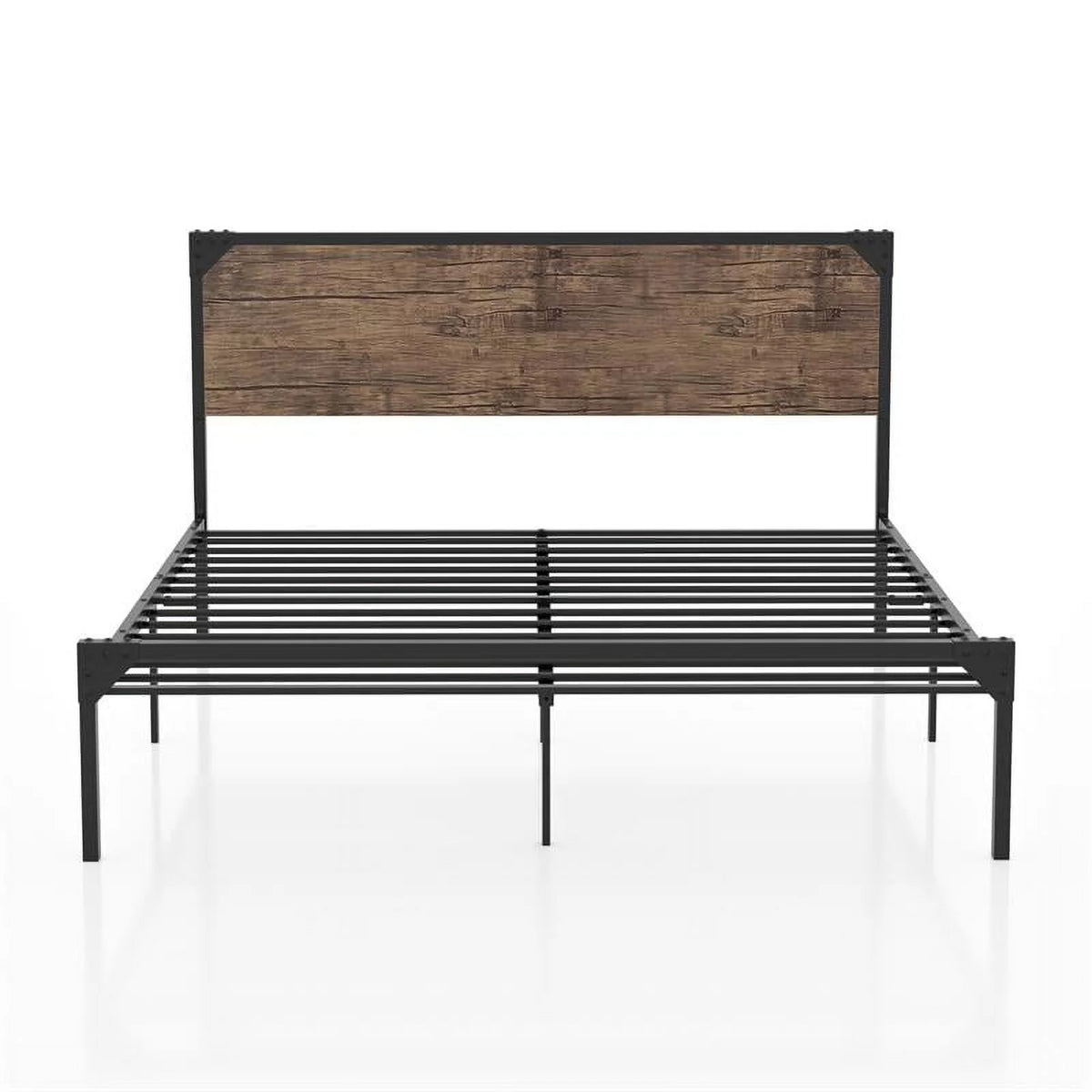 Queen Metal Platform Bed in Brown F6947