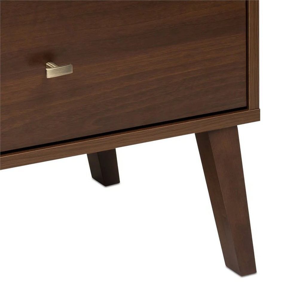 Mid-Century Wood 2 Drawer Nightstand in Cherry J928