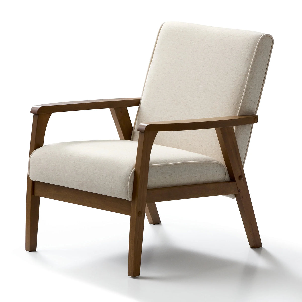Cream Wood Frame Accent Chair O5529