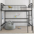 Black Twin Metal Loft Bed L3106