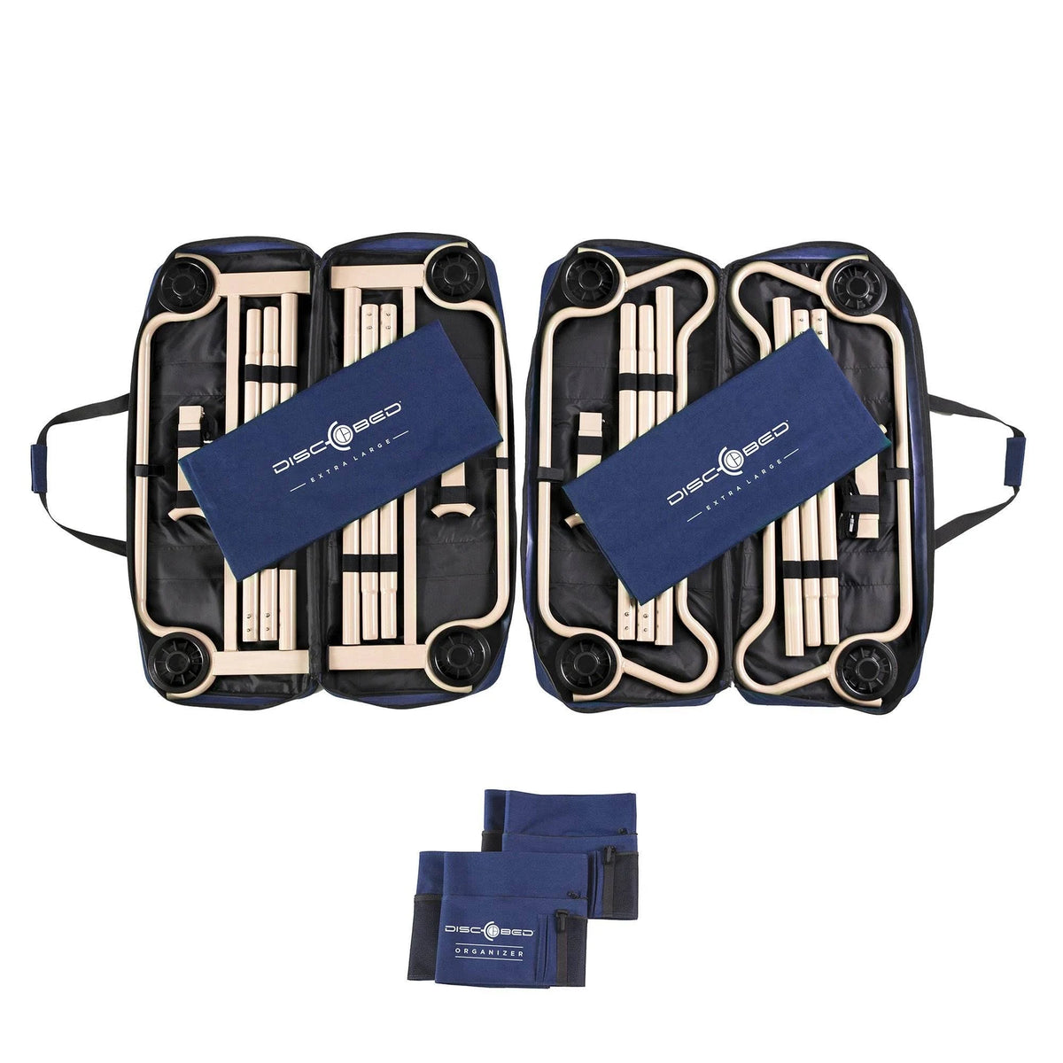 Navy Blue Double Cot with Organizers F78802