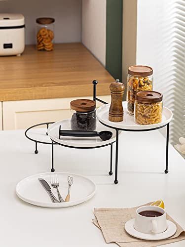 3 Tiered Serving Stand with White Porcelain Plates P873830