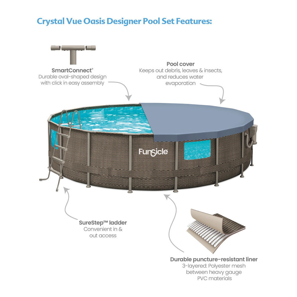 18 ft Round Above Ground Frame Swimming Pool R5916