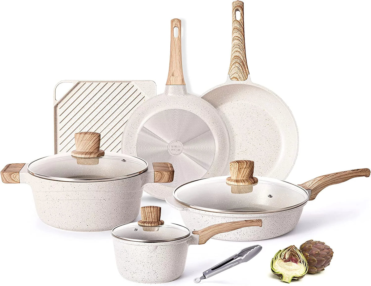 Beige 11 Piece Nonstick Cookware Set S109702