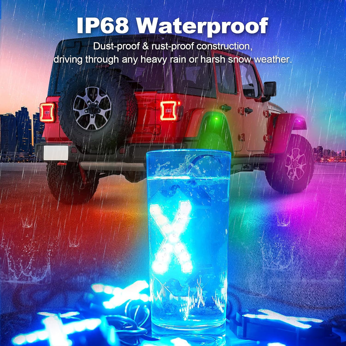 8 Pods RGBIC Multicolor LED Rock Lights Pack of 2 B5391