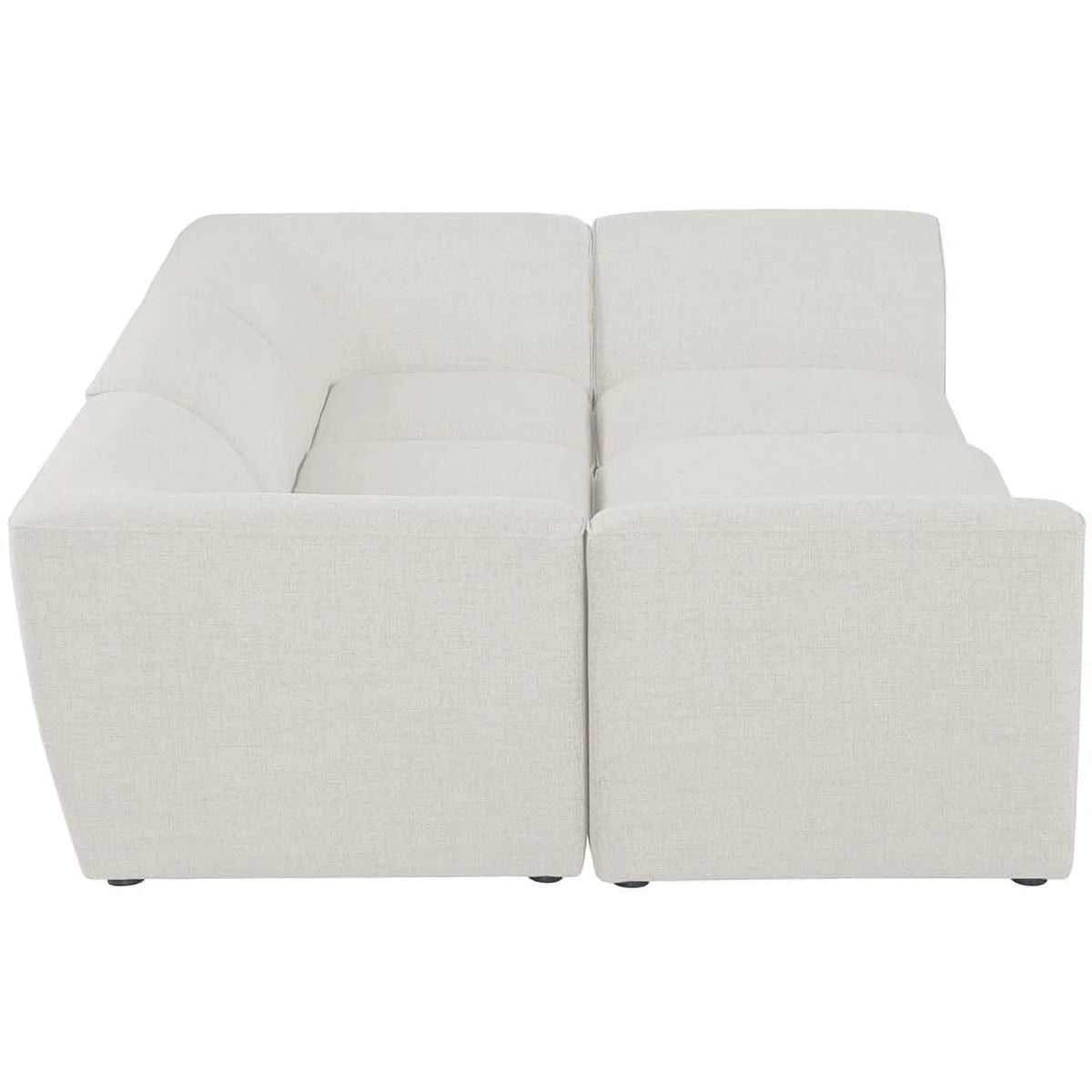 Cream Linen Textured Modular Sectional E51614