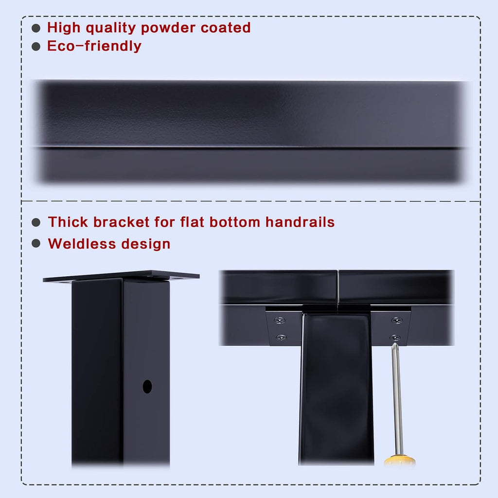 2 Pack Stainless Steel Black Cable Railing Post W596301