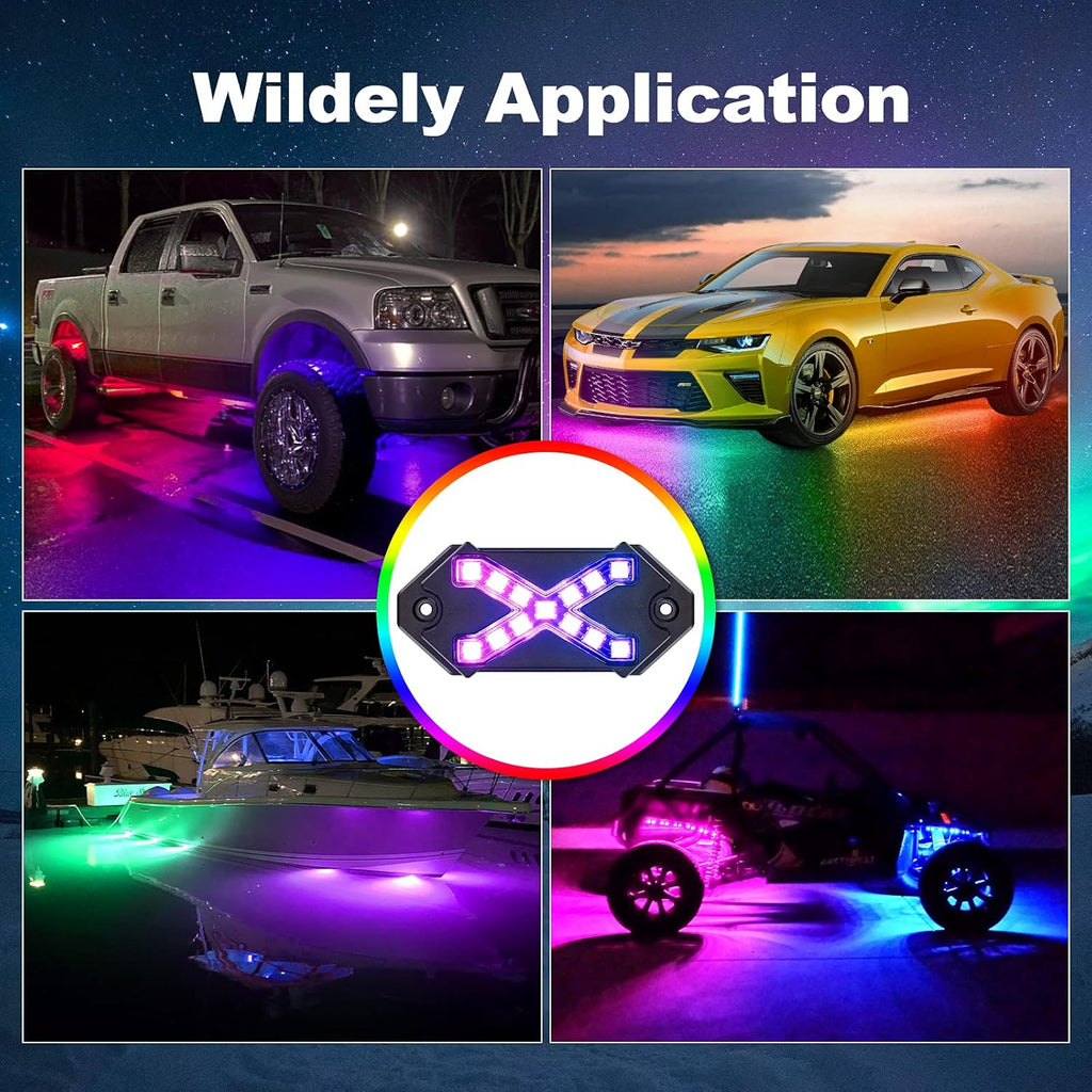 8 Pods RGBIC Multicolor LED Rock Lights Pack of 2 B5391