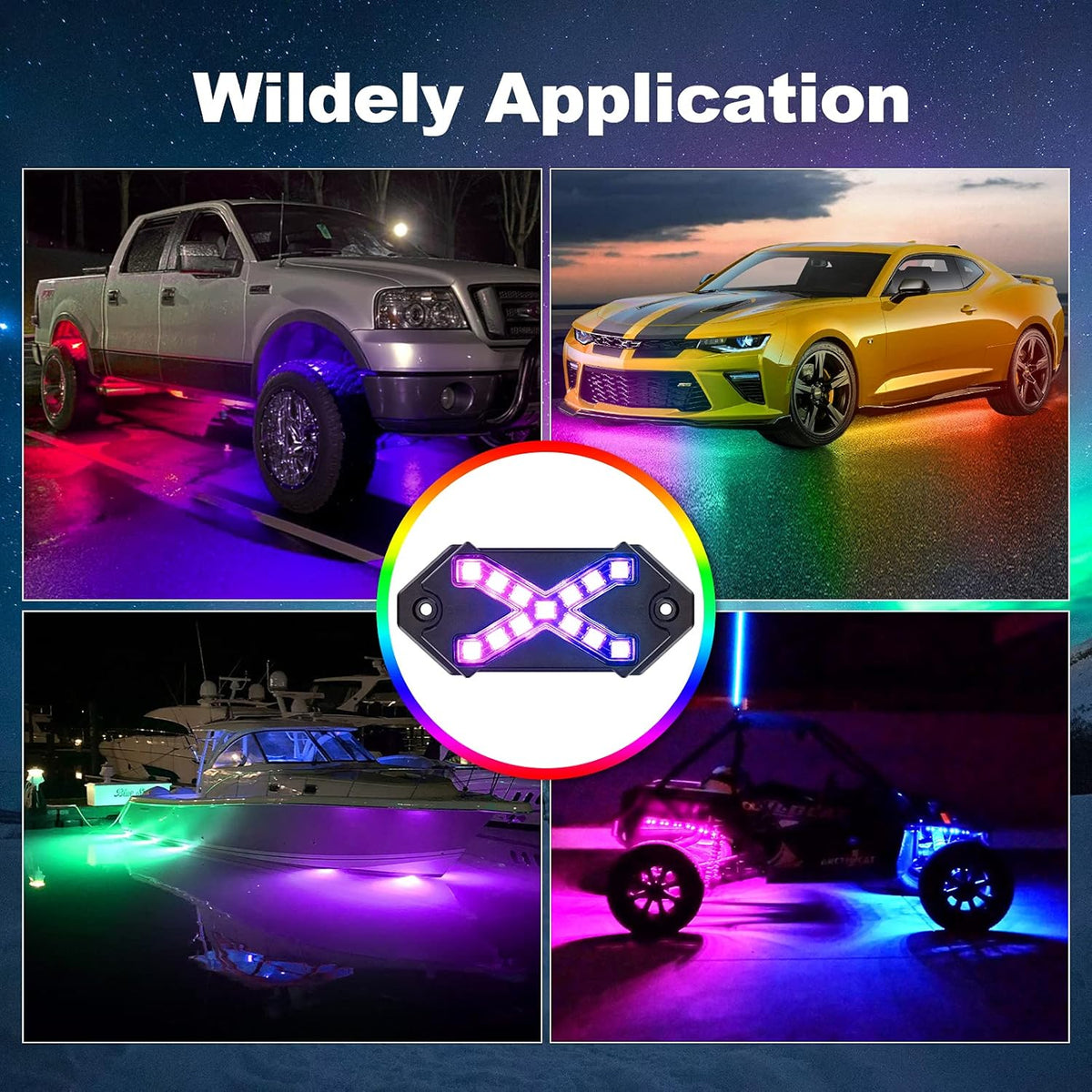 8 Pods RGBIC Multicolor LED Rock Lights Pack of 2 B5391