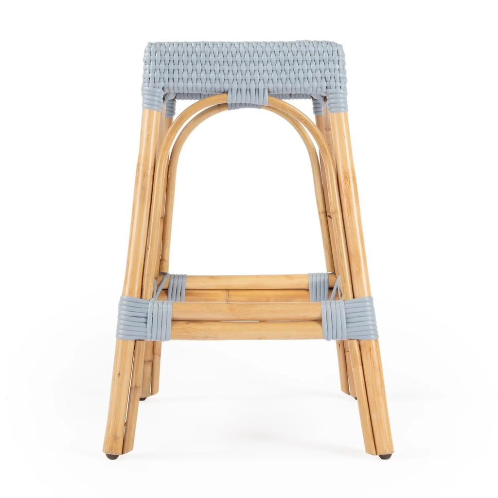 Baby Blue Rattan Counter Stool X330