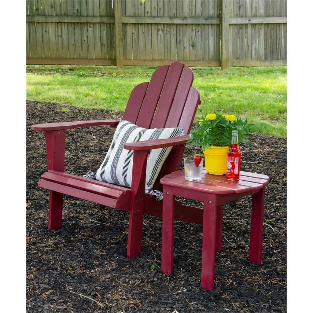 Red Wood Outdoor Chair with Arm Rests W385107