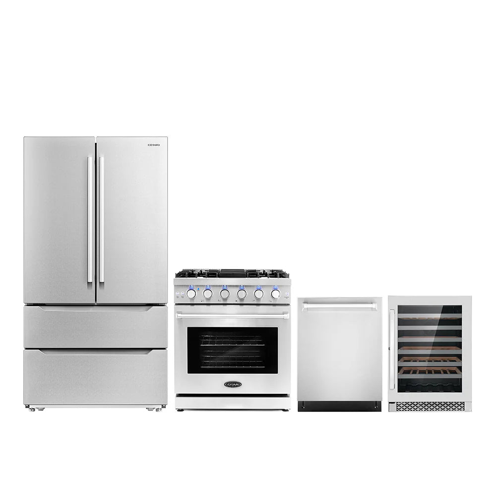 30 Gas Range Refrigerator with Ice Maker Dishwasher and Wine Cooler X34856