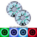 White 6.5 Inch Marine LED Coaxial Speakers with RGB LED Speaker Rings Z68928