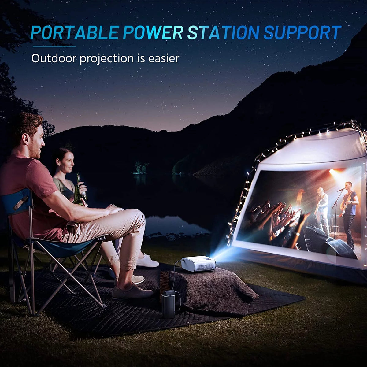 Mini Projector 1080P HD LED 200" Display Y63606