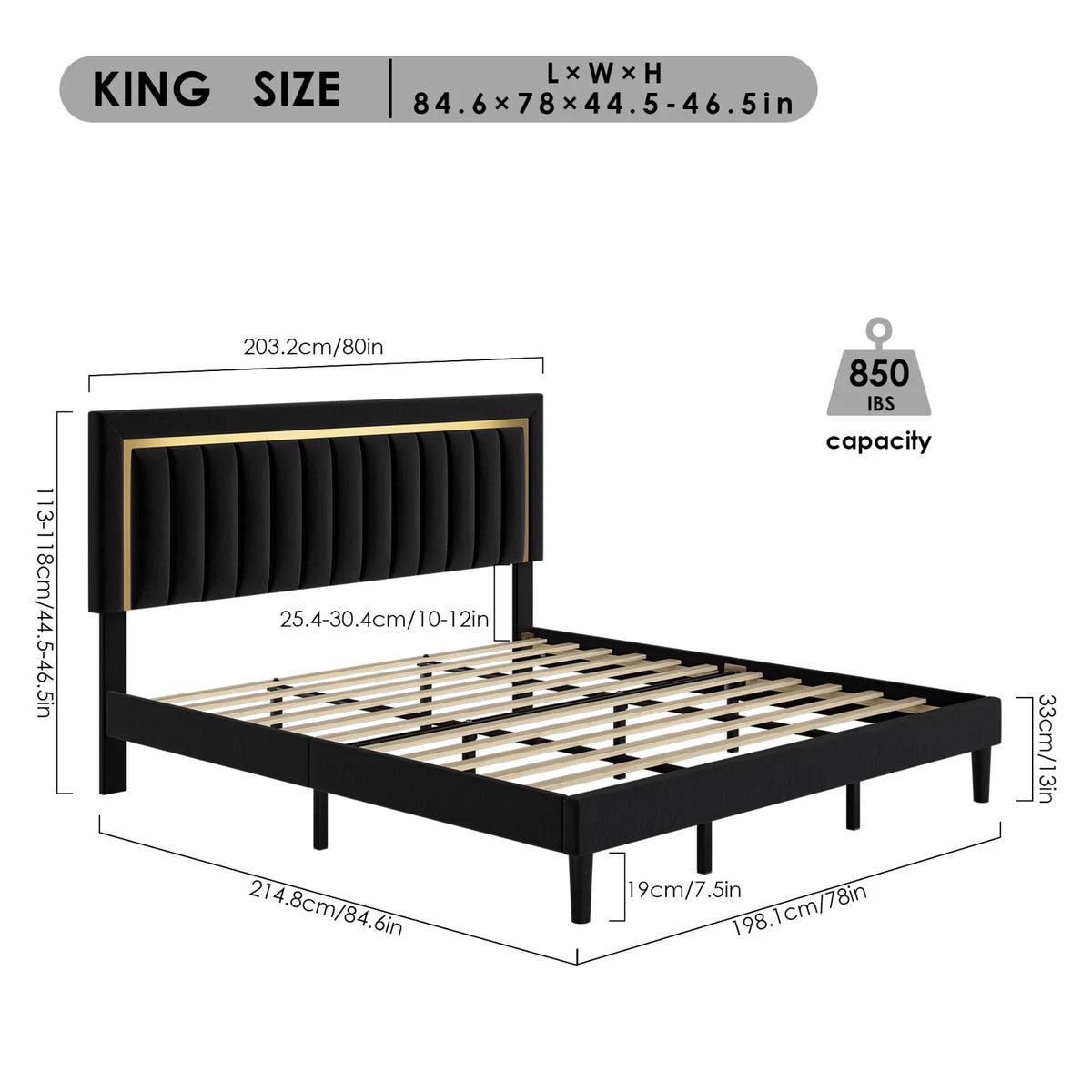 Queen Velvet Tufted Upholstered Platform Bed Frame U166286