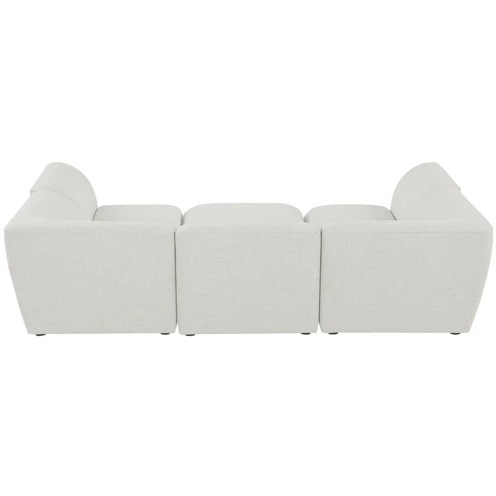 Cream Linen Textured Modular Sectional E51614