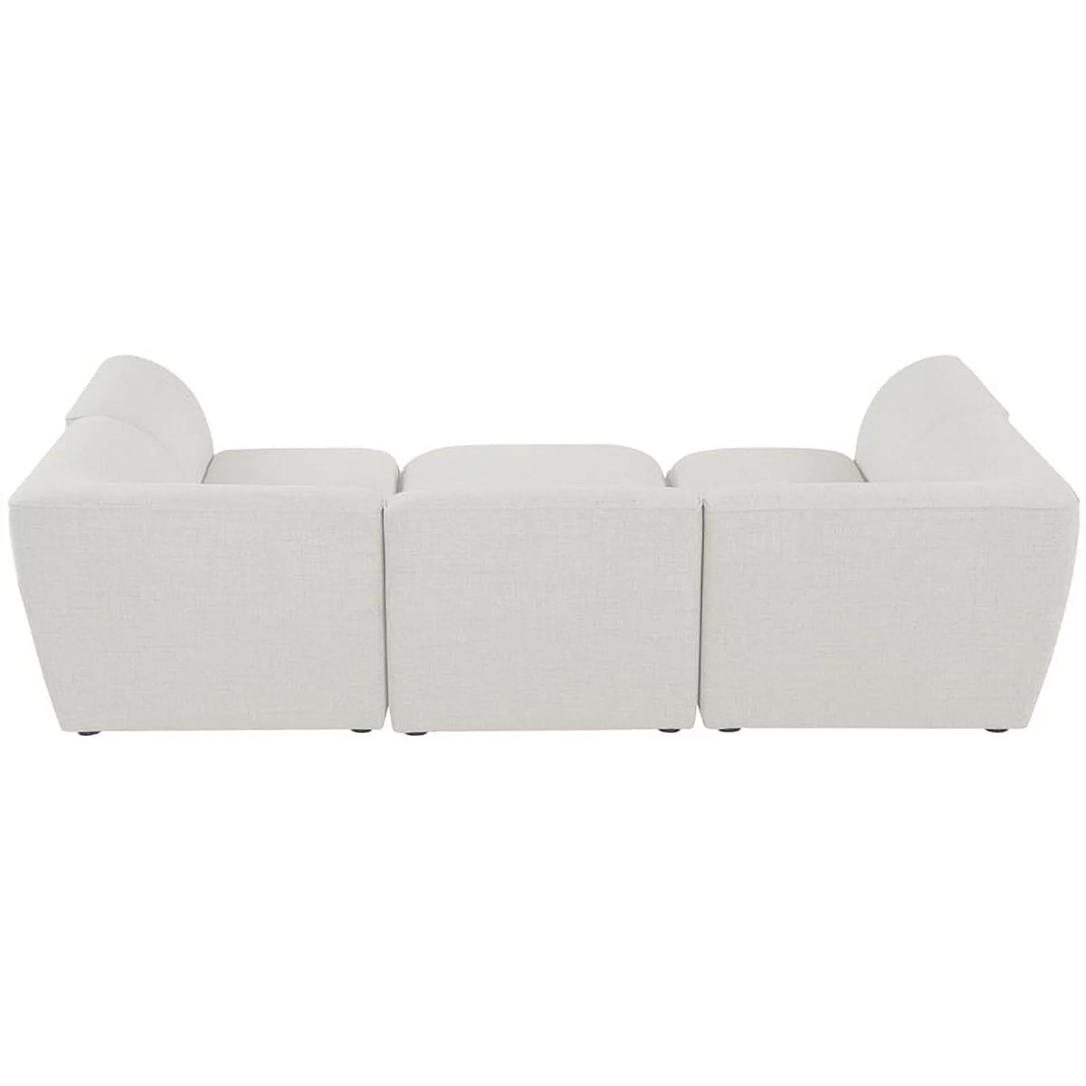 Cream Linen Textured Modular Sectional E51614