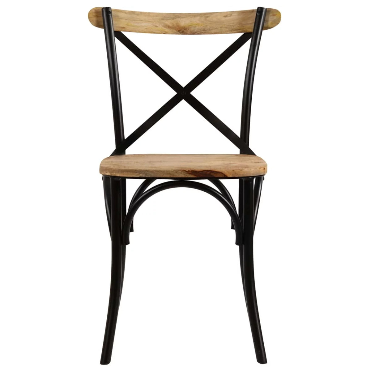 2 pcs Black Solid Mango Wood Cross Chairs X453